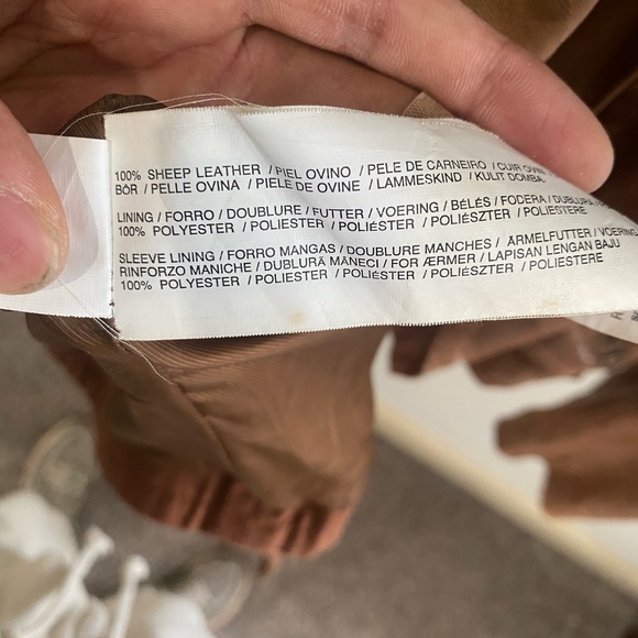 Tan real sheep leather vintage jacket - Picture 8 of 9